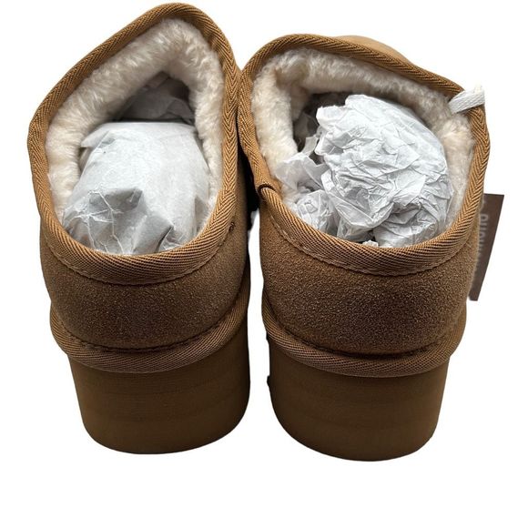 CUSHIONAIRE Women's Genuine Suede Cozy Mule Platform 8.5 CHESTNUT - Picture 4 of 7